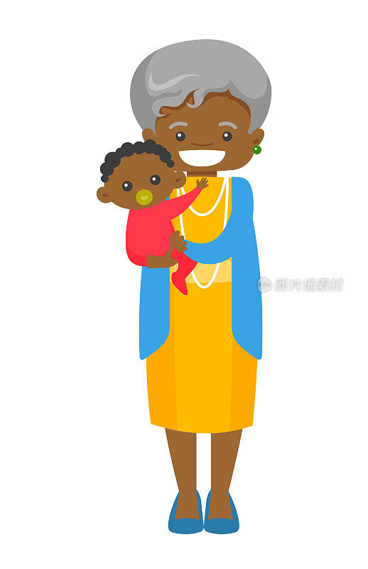 Senior african grandmother holding grandson